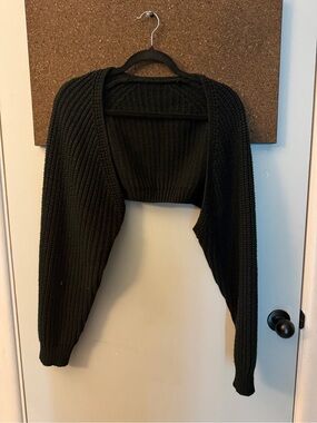 SHEIN Black Cropped Knit Bolero Shrug
